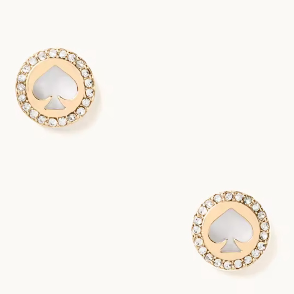 Msrp 59 Kate Spade Brand New Spot The Spade Pave Halo Spade Studs Earrings Set